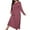 Wine, variant on Women's Cotton Sleepwear Long Sleeves Nightgown Print Tee Sleep Dress Brown XL