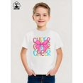 thumbnail image 5 of MAWOTEA Cheer And Pink Bow Patterned Iron-On T-shirt With 100% Cotton Fabric,Suitable for Boys And Girls,Size From 3T-13Y,Ideal Gift for Kids, 5 of 6