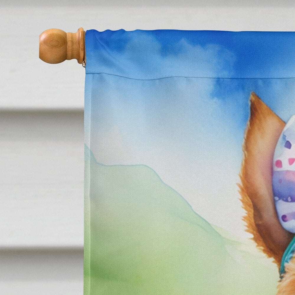 Welsh Terrier Easter Egg Hunt House Flag