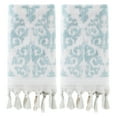 thumbnail image 3 of SKL Home Mirage Fringe Hand Towel (2-Pack), Aqua, 16" x 26", 3 of 8