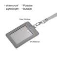 thumbnail image 3 of Uxcell Badge Holder 11x7.4cm Vertical PU ID Card Holder with Rivet Detachable Neck Lanyard Grey Pack of 2, 3 of 6