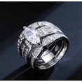 thumbnail image 2 of Zircon Couples Rings Set For Him And Her Elegant Engagement Wedding Promise Matching Bands For Anniversary And Gift, 2 of 4