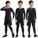 thumbnail image 3 of Minnieouse Niños invierno capa camisa ropa interior térmica niña cálido otoño conjunto niños ropa deportiva Fitness Long Johns esquí conjuntos de ropa Negro Gris/Grueso veintiséis, 3 of 6