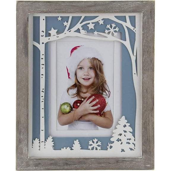 Fine Photo Gifts  4x6 or 5x7 Winter Laser Cut Wood Single Picture Frame
