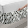thumbnail image 2 of Abstract Bed Skirt, Simplistic Drawn Wagon Wheel on Twiggy Lines with Leaves, Elastic Bedskirt Dust Ruffle Wrap Around for Bedding Decor, 4 Sizes, Dark Taupe Grey, by Ambesonne, 2 of 2