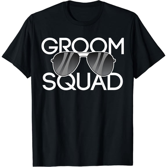 Groom Squad Sunglasses Wedding Bachelor Party T-Shirt Black Small