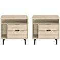 thumbnail image 1 of Lincoln Modern Storage Bedroom Nightstand Set in Natural Birch, 1 of 13