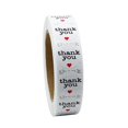 thumbnail image 1 of 500pcs/Roll Round Label Paper Sealing Stickers Roll Decals Handmade Red Heart Prints Decoration for Candy Bag Baking Packaging with Thank You English Word, 1 of 9