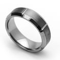 thumbnail image 2 of Men Women Tungsten Carbide Wedding Band Ring 7mm Comfort Fit Beveled Edges Groove Tungsten Ring, 2 of 3