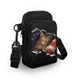 thumbnail image 3 of HELLHERO Adjustable Shoulder Strap Crossbody Bag American Flag Cat Design 4.33x1.97x7.09 Lightweight Women for Outdoor Travel Adjustable Strap, 3 of 7