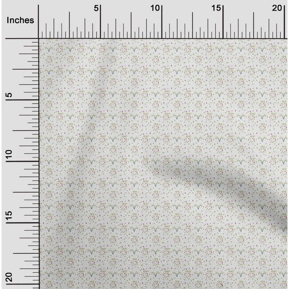 oneOone Organic Cotton Poplin Twill Fabric Leaves & Skull Animal Print Fabric BTY 42 Inch Wide
