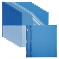 thumbnail image 1 of Couvertures de Rapports en Plastique avec Broche, 10 Pcs Capacité de 80 Feuilles Reliures de Présentation à devant Transparent, Bleu, 1 of 6