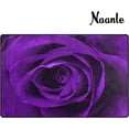 thumbnail image 3 of GZHJMY Purple Rose Non Slip Area Rug for Living Dinning Room Bedroom Kitchen, 2' x 3'(24 x 36 Inches / 60 x 90 cm), Purple Rose Nursery Rug Floor Carpet Yoga Mat, 3 of 6