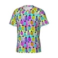 thumbnail image 5 of Vsdgher Graffiti Pineapples Print Men's Dry Fit Mesh Athletic Shirts Moisture Wicking Tennis T-Shirt Tops, 5 of 9