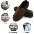 thumbnail image 7 of Diabetic Slippers Shoes for Men Arthritis Edema Adjustable Closure Memory Foam House Shoes, Brown 14, 7 of 7