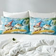 thumbnail image 4 of Erosebridal Gnome Surfing Sheet Set Twin,Ocean Sea Bedding Sets Twin Size,Summer Holiday Twin Sheet Sets,Microfiber Cartoon Bedroom Decorative,3pcs, 4 of 7