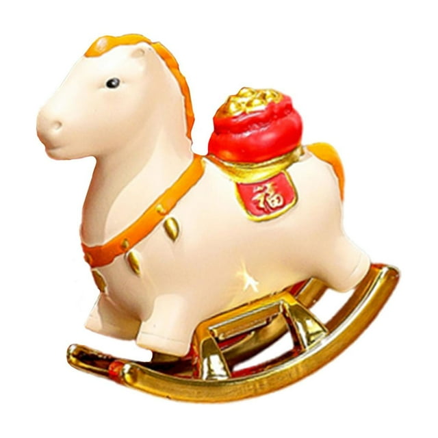 Figura de caballo mecedor, escultura animal, recuerdo artístico, adorno de mesa para blanco