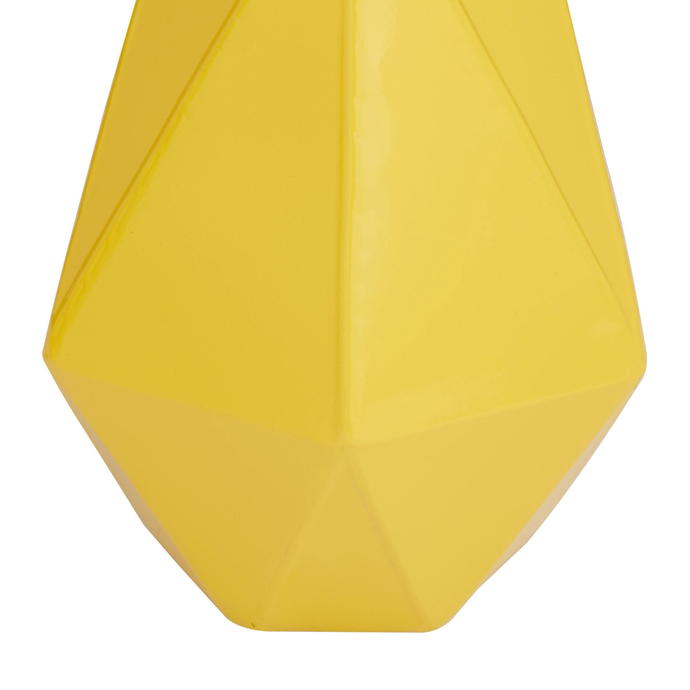 CosmoLiving by Cosmopolitan 12", 10"H Geometric Yellow Metal Vase, Set of 2
