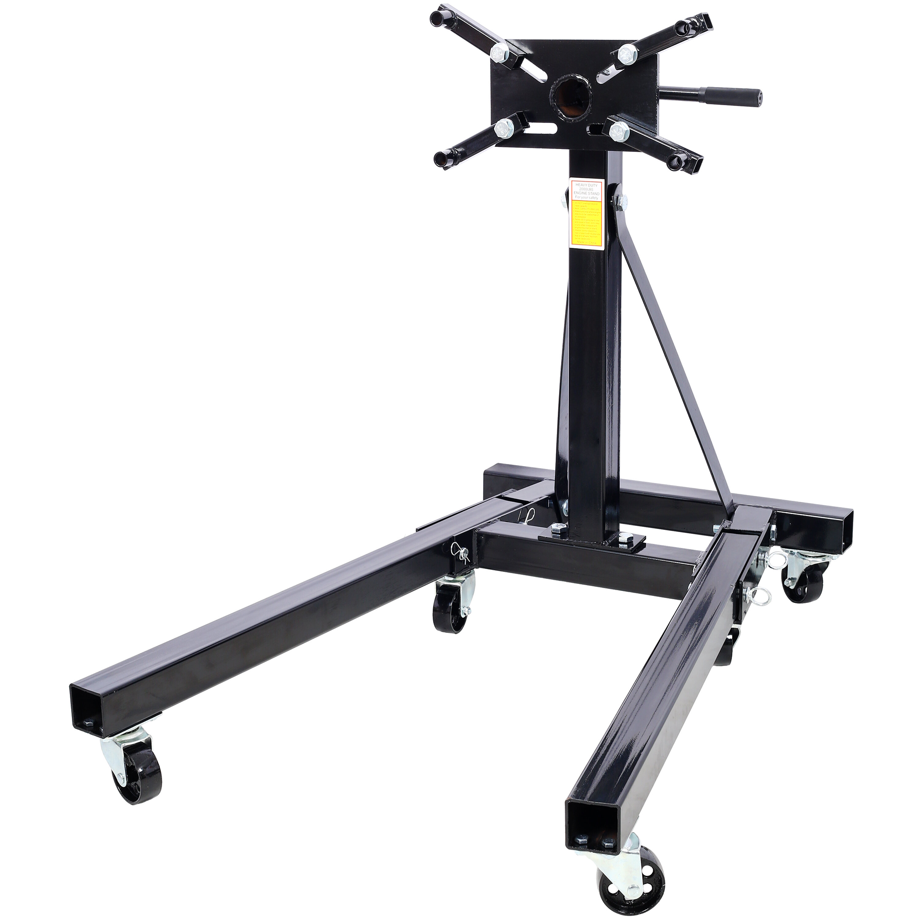 Floor Jack, Folding Engine Stand 2000 LBS Capacity Motor Hoist 360 Degree Adjustable Mounting Head Dolly Mover Auto Repair Rebuild Jack,black, Black Car Jack,Steel Scissor Jack