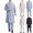 Navy, variant on Men's Modest 2 Piece Long Robe Set Long Sleeve Round Collar Button Pockets Long Shirt Casual Middle Eastern Style Structured Fit Flattering Look