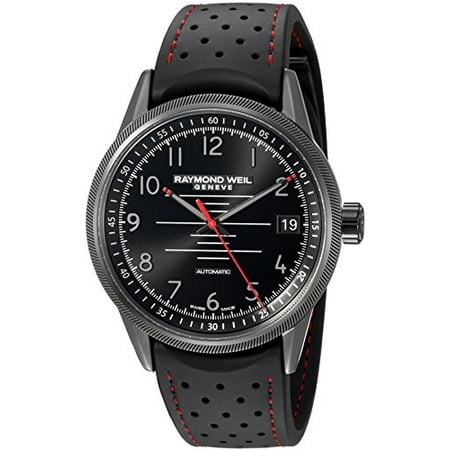 Casual Pilot Men's 'Freelancer Pilot' Swiss Automatic Stainless Steel and Rubber Casual Watch, Color:Black (Model: 2754-BKR-05200) ()