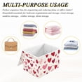 thumbnail image 7 of Foldable Fabric Storage Bin With Handle Collapsible Basket Box Storage With Lid Organizer Hearts on Background, 7 of 7