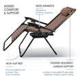 thumbnail image 2 of LammaLoe Zero Gravity Chair Set of 2, Outdoor Lounge Chairs with Cup Holder, Brown, 2 of 7