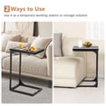 thumbnail image 5 of YRLLENSDAN C Shaped End Table for Couch Slim Side Table C Side Table Small Sofa Table with Adjustable Feet Tiny End Tables for Small Spaces, Black, 5 of 8
