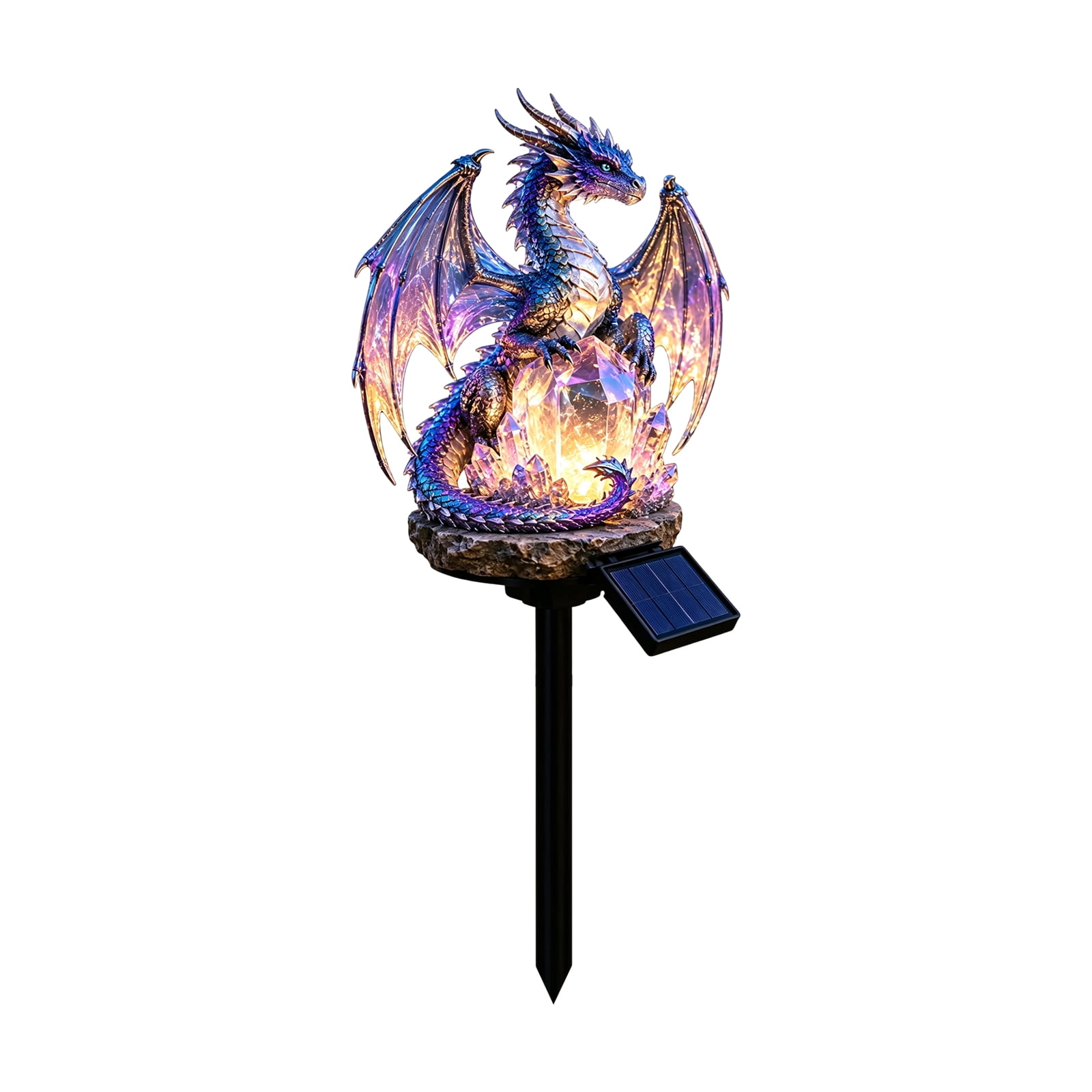 Dragon Legacy Golden Ember Edition Garden Light, Winged Resin