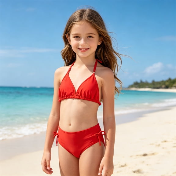 Shachafan Girls Swimwear Two Piece Cute Bikini For Kids Students Summer Beach Outfit Kids Swimsuit Two Piece