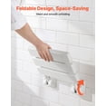 thumbnail image 5 of VEVOR Foldable Shower Seat Wall Mounted, 12.5" Folding Shower Bench, PP Fold-Down Bathroom Corridor Seat with Aluminum Alloy Frame for Adults Seniors, 220LBS Loading, 5 of 9