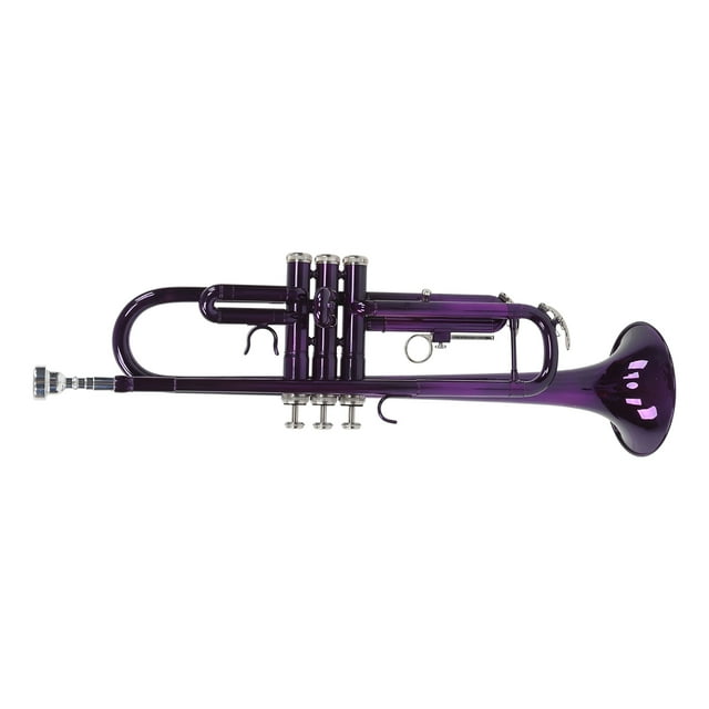 Trumpet Set, Brass Detachable Mouthpiece Replacement B Flat Trumpets Full Tone For Music Learning Purple,Black