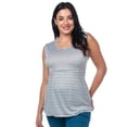 thumbnail image 1 of Blusa Maternidad Rayada Fresca Cómoda Ropa Embarazo Blusa Suave Mujer Sin Mangas Casual Color Gris, 1 of 5