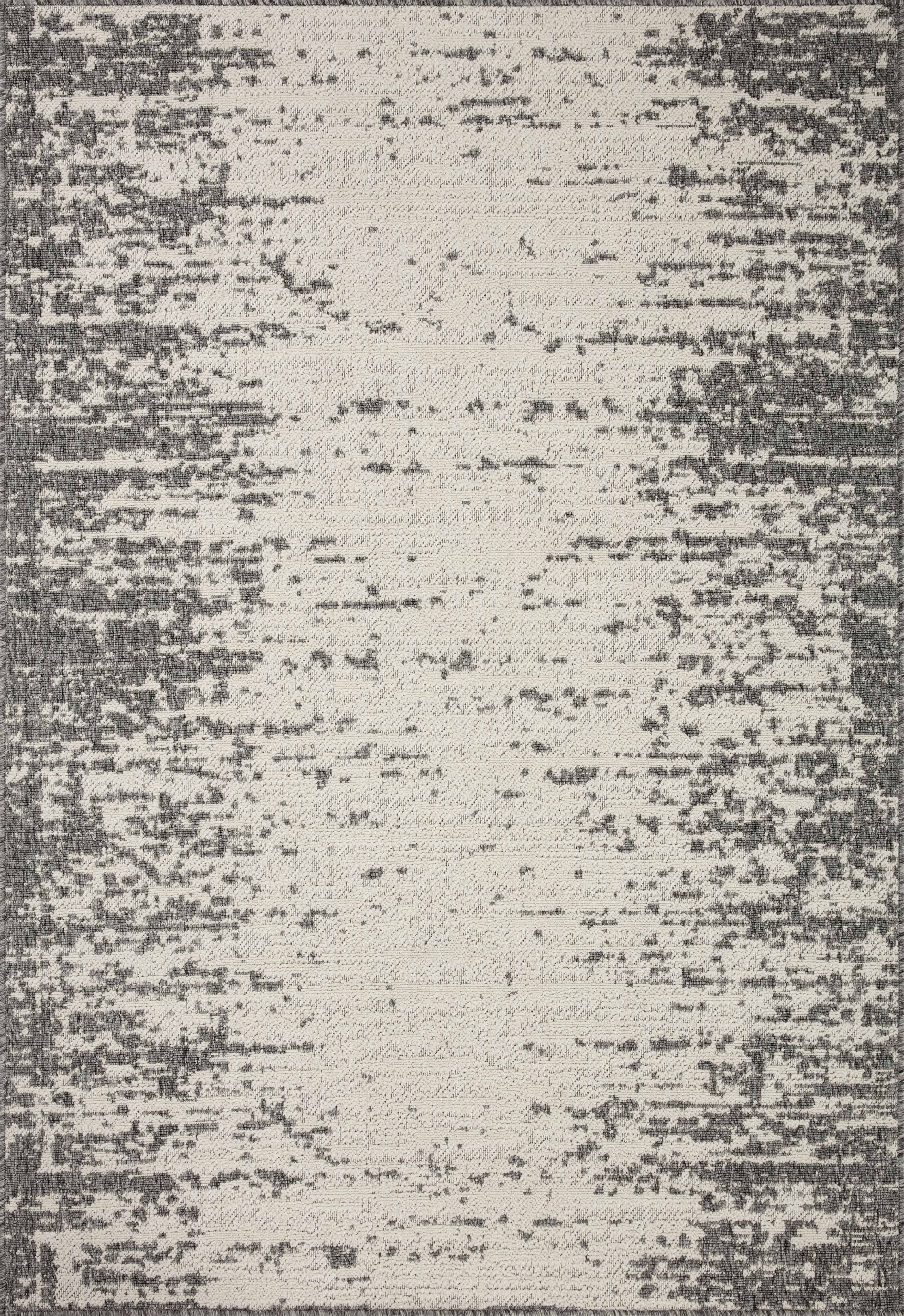 Indoor Outdoor Loloi Rainier Ivory / Grey 5'-3" x 7'-7" Area Rug