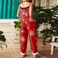 thumbnail image 4 of Womens Christmas Print Sleeveless Overalls, Casual Loose Wide Leg Jumpsuit with Adjustable Shoulder Straps, 4 of 8