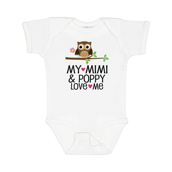 Inktastic Mimi and Poppy Love Me Grandchild Owl Girls Baby Bodysuit