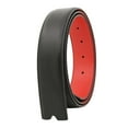 thumbnail image 3 of Belt without Buckle, PU Leather Belt Waistband, 125cm Adjustable Western Belt Replacement Belt Strap for Halloween Unisex Dress up Stage Props black red, 3 of 7