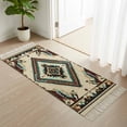 thumbnail image 3 of Boho Red Teal Brown Kitchen Runner Rug 2'x4', Southwestern Vintage Geometric Washable Rug with Tassels, Non Slip Woven Cotton Bathroom Rugs Hallway Carpet for Foyer Bedroom Entry Back Door Decor, 3 of 9