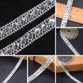 thumbnail image 2 of Lefu Ruban en Strass Argentés Perlé à Repasser avec Appliqué Garniture Ornements de Mariée, 2 of 5
