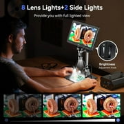 TOMLOV 10.1 HDMI Digital Microscope, 1500X Coin Microscope Magnifier for Error Coins with HD IPS LCD Screen, 20MP Electronics Repair Soldering Microscope 10 LED Lights, PC/TV, DM9 Max, 64GB