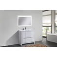 thumbnail image 5 of Kubebath 36″ High Gloss White Modern Bathroom Vanity with White Quartz Counter-Top, 5 of 5