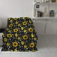 thumbnail image 4 of Yellow Sunflowers and Bees Super Soft Throw Blankets Art Prints Fluffy Fuzzy Flannel Bed Blanket Decorative for Home Sofa Couch Chair Living Bedroom,40X50 in, 4 of 6