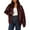 Wine Red, variant on PRETTYGARDEN Women's Faux Leather Motorcycle Jacket Trendy Fall Spring Clothes Oversized Zip Up Winter Coat Outerwear