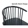 thumbnail image 6 of Dayalane Wooden Spindle Dining Chairs Set of 2, Mid-Century Modern Farmhouse Kitchen Chairs with Curved Backrest, Windsor Chairs for Living Room Kitchen Dining Room, Black, 6 of 9