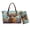 Blue and Purple-Highland Cow Butterfly Flower, variant on Giraffe Flower Printed Tote Bag Set Womens Handbag and Wallet Set Waterproof Shoulder Purse with Matching Wallet Lightweight Top Handle Handbags for Ladies, Brown