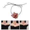 thumbnail image 2 of Choker Necklace Pink Flower Collar Necklace Exaggerated Big Flower Rope Chain---Product code 52953, 2 of 5