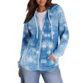 thumbnail image 6 of Hoodies for Women, Trendy Tops with Christmas Print, Long Sleeve Sweatshirt with Pockets, Pullover Lightweight for Casual Fall Fashion,Light Blue,XL, 6 of 7