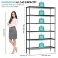 thumbnail image 5 of 6-Tier Wire Shelf 72" x 16" x 42" Metal Storage Shelves Adjustable Storage Racks NSF Wire Shelving Units for Basement Garage Kitchen,1500 lbs Capacity, Black, 5 of 10