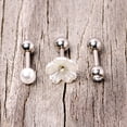 thumbnail image 3 of Body Candy 3Pc 16G Womens 316L Stainless Steel White Flower Cartilage Earring Helix Tragus Jewelry Set 1/4", 3 of 3