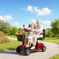 thumbnail image 2 of SACVON 4 Wheel Mobility Scooter for Seniors, 35 Miles Long Range Travel Powered Scooter with 330lbs Capacity, 400W Motor, 9" Anti-Explosion Tires, Extended Comfort Swivel Seat, Red, 2 of 10
